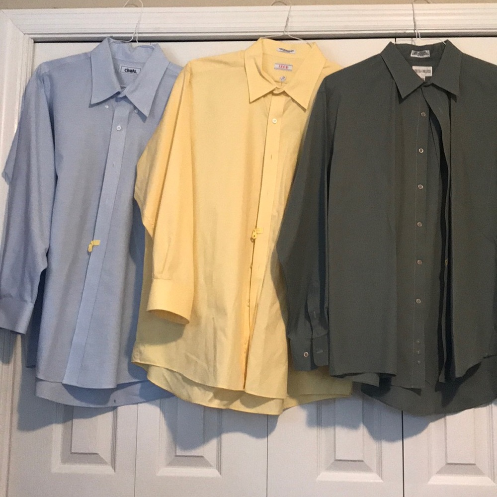 Lot of 3 Men’s Work Dress Shirts 17 1/2